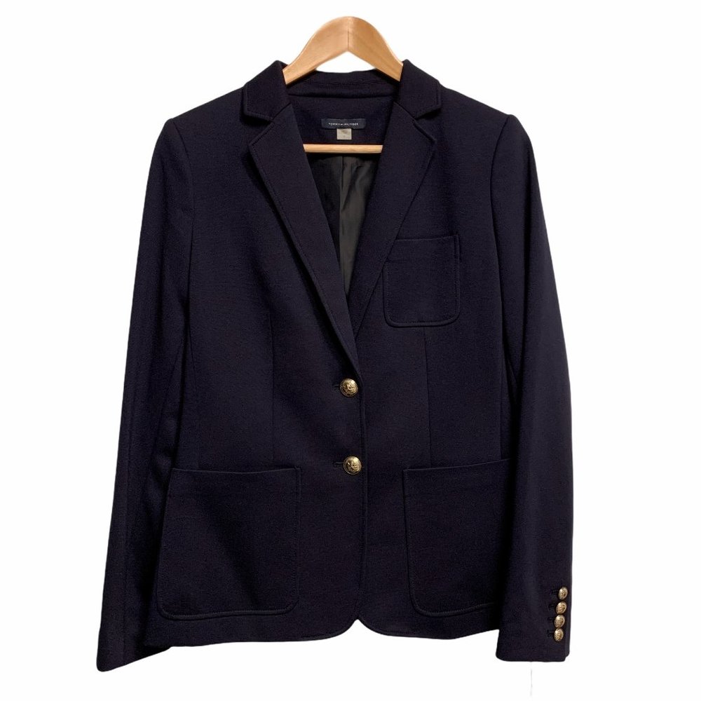 NWT Tommy Hilfiger Navy Blue Gold Button Blazer 6 - Picture 1 of 7